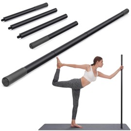 Yoga Stick 5 ft Sturdy Steel, Adjustable Stretching Stick for Mobility, Flexibility and Balance, Versatile Exercise Stick with 4 Steel Rods & Foam Handles for Fitness, Rehabilitation, and Posture