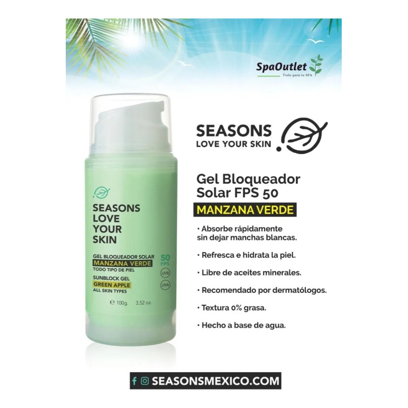 Gel Bloqueador Solar Manzana Verde 100 Gr