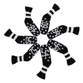 Knitted Wedge Golf Iron Headcovers 7 PCS Club Protector 48,50,52,54,56,58,60 Degree (Black Stars)