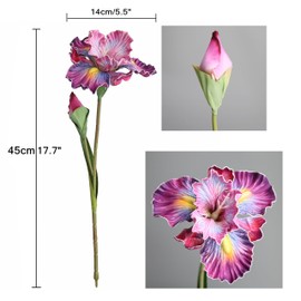 Elyjhyy 6PCS Iris Artificial Flowers Fake Flowers for Wedding Bridal Home Arrangements Office Table Centerpieces Decor (Purple)