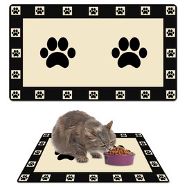 Napfunterlage Hunde und Katze 50×30 cm Hundenapf Unterlage, Saugfähige Schnelltrocknend Futtermatten für Haustier, rutschfeste Futternapf Unterlage Katzennapf für Haustiere Essen, Ausruhen, Fußmatten