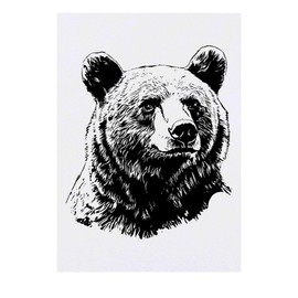 Azeeda 'Bärenportrait' Temporäres Tattoo - Hautfreundlicher & Ungiftiger Abziehbild · Wasserfest (TO00084639)