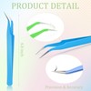 Honoson 9 Pieces Curved Pointed Craft Tweezers Stainless Steel Precision