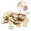 Levemolo 100pcs Hexagon Shape Wood Slices DIY Craft Material Smooth