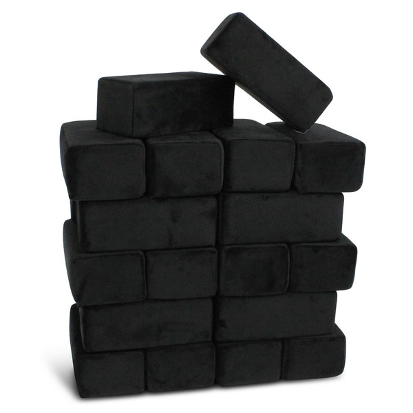 Plush Blocks - The Original Premium Plush Building Block for Kids - Certified Safe Foam Blocks in Luxuriously Soft Fabric Covers - Set of 24 (Castle Rock)