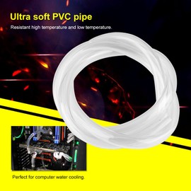 OD 13mm (1/2") x ID 10mm (2/5") Water Cooling Pipe, Water Cooling Hose, Transparent Water Cooling Soft PVC Pipe Hose for PC Computer CPU Water Cooling System, 1m, Clear