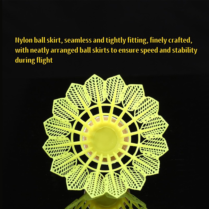Paifeancodill Badminton Shuttlecocks Birdies, 12 Pcs Nylon Badminton Birdies, Feather