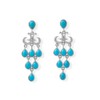925 Sterling Silver Pear Shaped Simulated Turquoise Chandelier Earring Drops