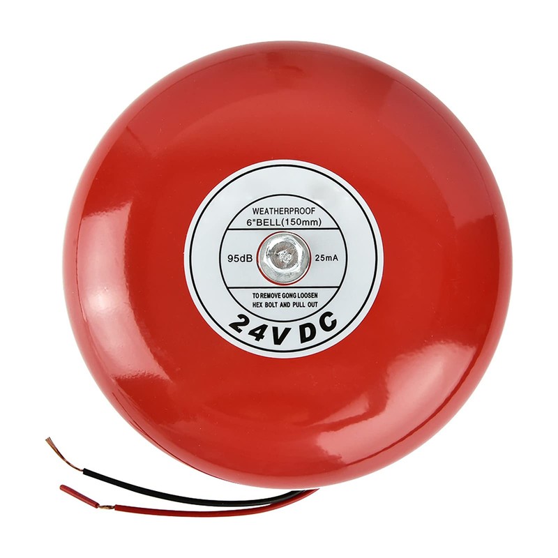 Fire School Safety Fire Alarm Bell, 24V Metal Round Alarm,