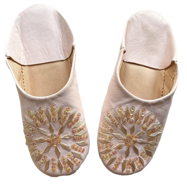 [Dear Morocco] Sequin Babouche // Rose Water // M (23.5 cm), rosewater