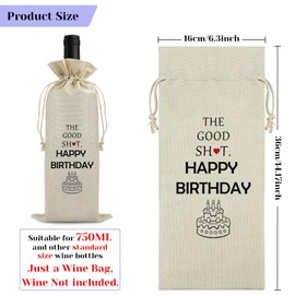 Vadaka Happy Birthday Wine Bag Birthday Gift for Women Men Birthdays Party Decorations Reusable Wine Gift Bag Funny Birthdays Gifts for Friends Coworker Husband Wife Daughter Son