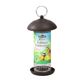 Dehner Natura wild bird feed column, for peanuts and raisins, approx. 20 x 13 x 13 cm, metal, black