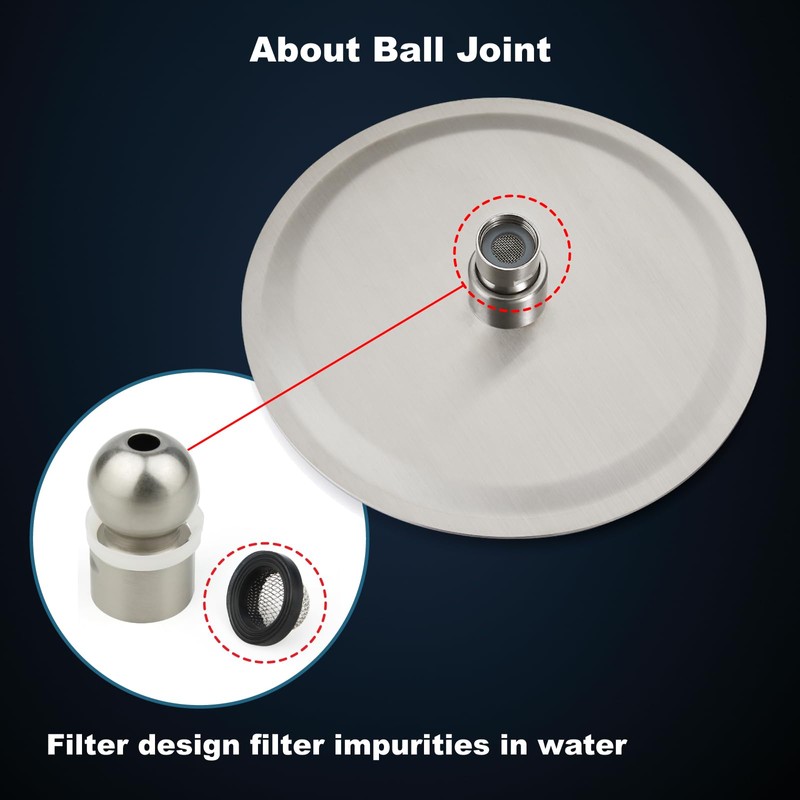 Midanya Round Rainfall Shower Head High Pressure Stainless Steel Waterfall