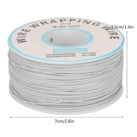 1Roll Electric Cable, 30AWG 0.25mm Wire Wound Cable with a Copper Wire, Core Diameter, Better Heat Resistance, Resistant to High Temperatures up to 80°C (White)