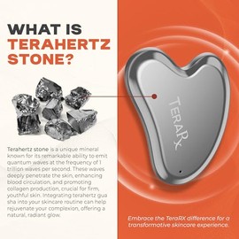 Terahertz Gua Sha para mejorar el drenaje linfático, reducir la hinchazón y aliviar la tensión facial, herramientas faciales 100% auténticas de piedra