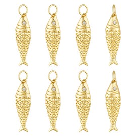 BENECREAT - 8 colgantes de latón con forma de pez de animales marinos, para hacer pulseras, collares, arete, joyas, Latón, No es una piedra preciosa