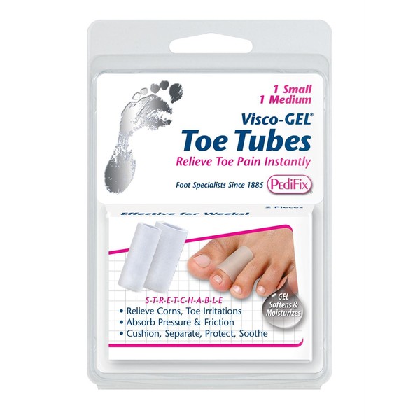 Pedifix Visco-gel All-gel Toe/finger Tubes - Mixed, 2-Count (Pack of 2)