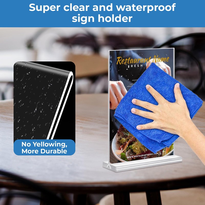 Arrobust A5 Acrylic Sign Holder, 3 Pack Clear Display Table