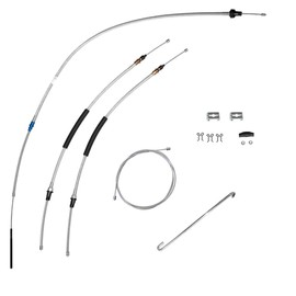 Inline Tube Replacement for 1968-74 Chevy Nova, 1974 Pontiac GTO Ventura, 73-74 Olds Omega, 73-74 Buick Apollo Complete Parking Brake Cable Kit, Stainless