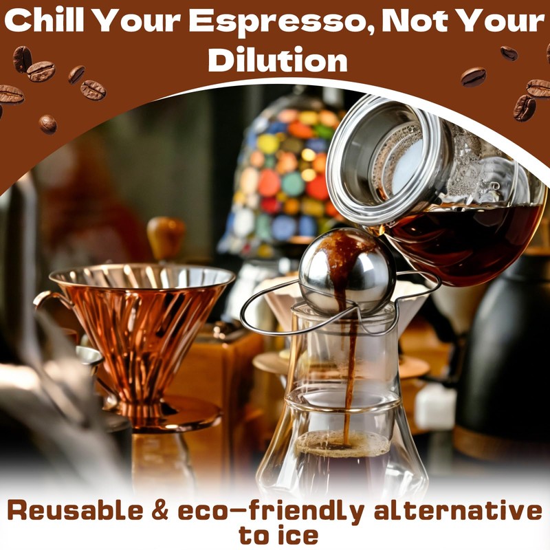 2-Pack XL Espresso Cooling Balls Suitable for Cooling Espresso