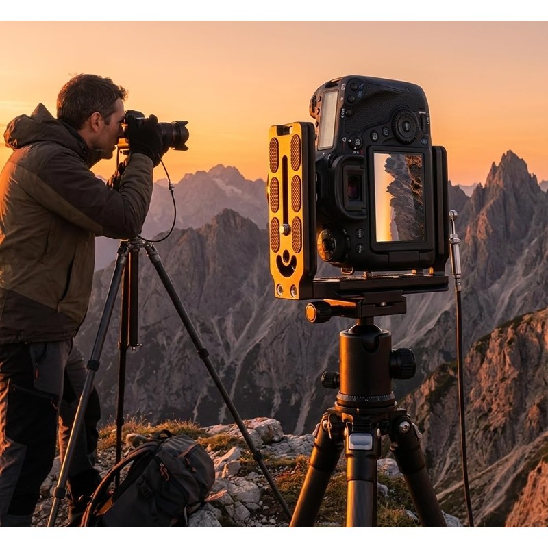 Camera L Bracket Quick Release Plate, Aluminum Alloy Vertical Shooting