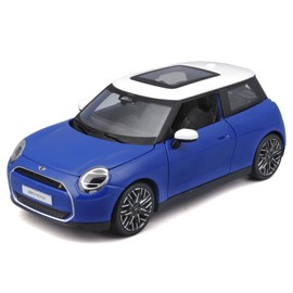 Maisto - MINI Cooper SE 2024 (J01), 1:24 Scale Diecast Car, Blue Colour, Detailed Replica of the New Electric Version, Opening Doors and Bonnet, Recommended Age 3+ Years