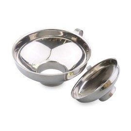 Canning Funnel, 2Pcs Stainless Steel Wide Mouth Hoppe for Transferring Fluid Oil Powder Beans and Jam, Silver (Small and Large)