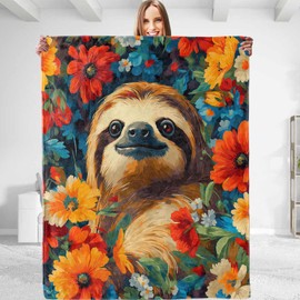 dhakalrlde Sloth Blanket - Plush, Soft, Comfy, Lightweight, Warm, Fuzzy, Cozy Flannel Throw Blanket Perfect for Couch, Travel, Bed, Office, Outdoor - 50in×60in(color42)