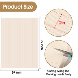 2PCS 79" x 59" Large Tufting Cloth, Primary Tufting Cloth with Marked Lines for Tufting Guns, Four Edges Sewn Monks Cloth for Punch Needle Tufting Rug DIY Crafts