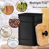 Black Canisters Sets for the Kitchen Counter,Flour Sugar Storage Containers,Metal