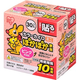 Iris Ohyama Disposable Warmers, Stickable, Mini Size, 30 Sheets, Made in Japan, Pink, Warm Family