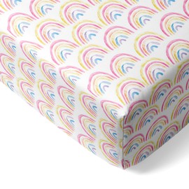Little Sleepies Baby Crib Sheets, Buttery Soft Viscose from Bamboo Crib Sheets for Boys & Girls, Toddler Bed Sheet, Standard Crib Mattress Sheet, Super Stretchy & Elasticized (Pastel Rainbows)
