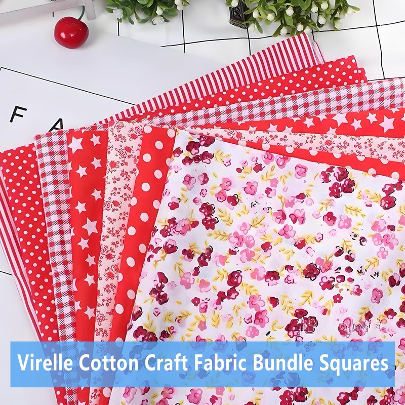 50 Cotton Fabric Squares 10x10cm - Precut Patchwork Material for