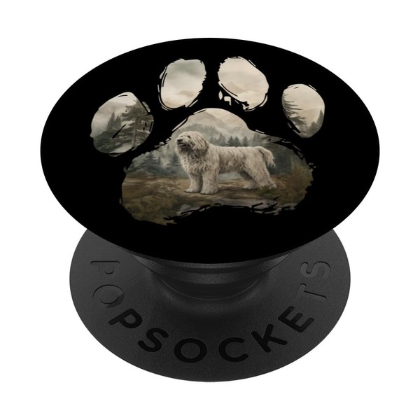 Komondor Mountain Paw Design Hund Mama Papa PopSockets mit austauschbarem