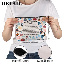 PYOUL Pilates Instructor Appreciation Gift Pilates Instructor Definition Makeup Bag Pilates Teacher Coach Cosmetic Bag Pilates Life Gift (Pilates Instructor Definit B)