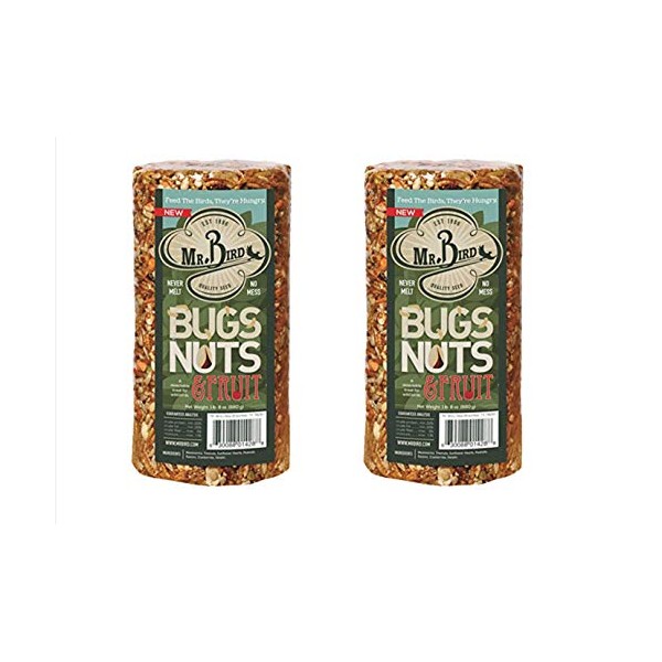 2-Pack of Mr. Bird's Bugs, Nuts, Fruit Small Wild Bird Seed Cylinder 24 oz.