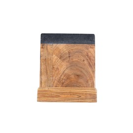 Foreside Home & Garden Cook Book Holder Acacia Wood, Marble & Metal