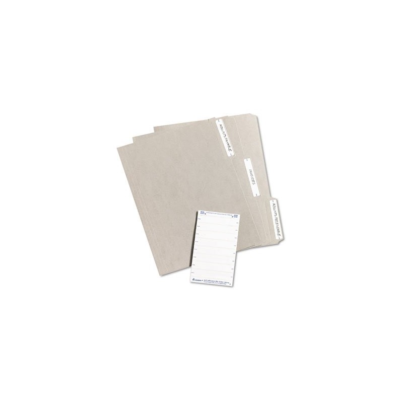 Permanent File Folder Labels, 11/16 x 3 7/16, White, 252/Pack