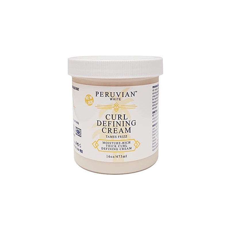 Peruvian white Curl Defining Cream Tames Frizz, Moisture-Rich, 16 oz.