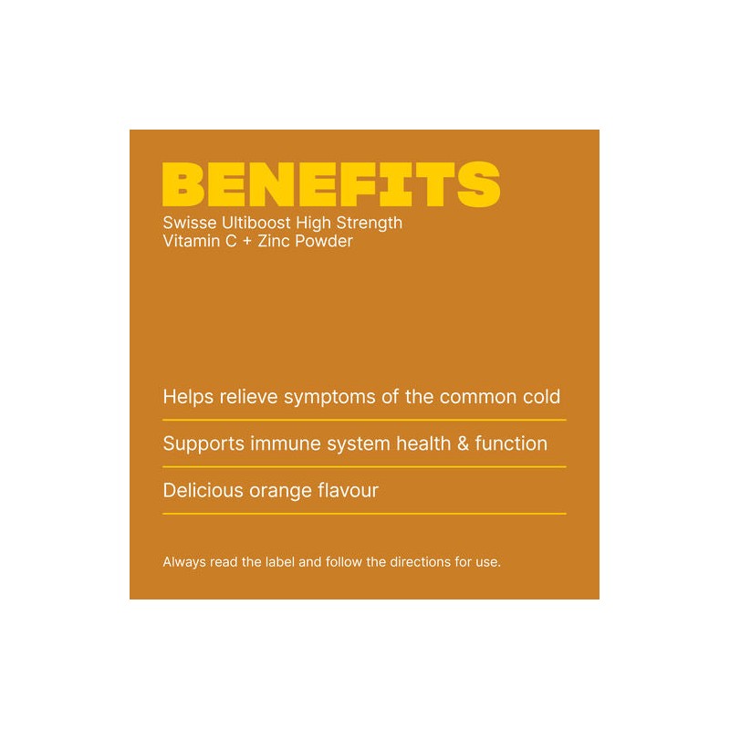 Swisse Ultiboost High Strength Vitamin C + Zinc Powder Orange