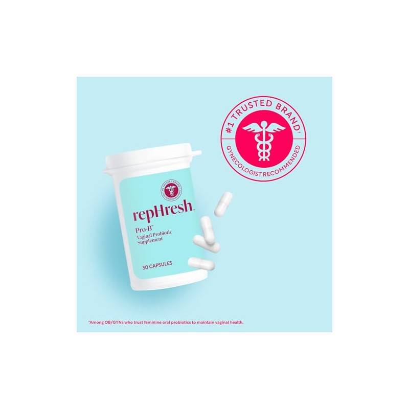 RepHresh Pro-B Suplemento Probitico Femenino, 30 Cpsulas, Probiticos para Rutina