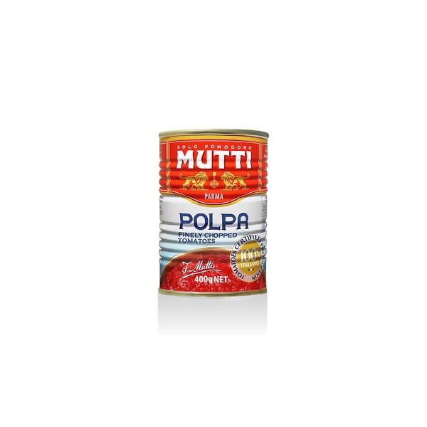 Mutti Crushed Tomatoes (Polpa), 14 oz. | 12 Pack | Italy’s #1 Brand of Tomatoes | Fresh Taste for Cooking | Canned Tomatoes | Vegan Friendly & Gluten Free | No Additives or Preservatives