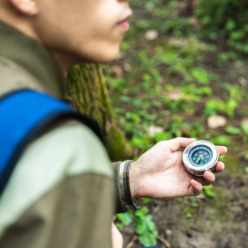 6 Pieces Orienteering Compass, BOSOIRSOU Hiking Backpack Compass, Scout Compass,