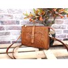 Hantooled - Bolso bandolera de piel para mujer, color café,