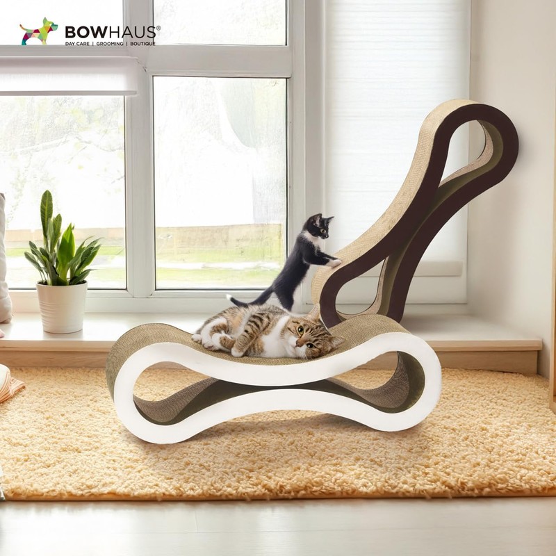 BOWHAUS Infinity Cat Scratcher Lounger, Reversible Scratcher, Infinity Cat Cardboard