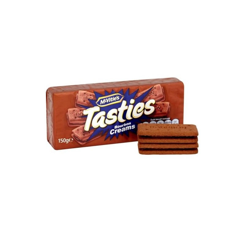 McVities Tasties Bourbon Creams Biscuits 150g (Pack of 12)