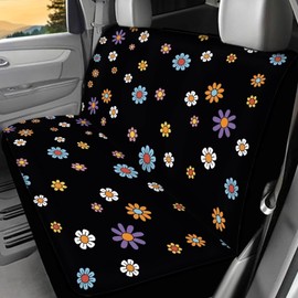 Binienty Retro Hippie Daisy Car Seat Covers for Back Seats, Elastic Breathable Seats Cushion Pad for Women, Automotive Seats Covers Accessory