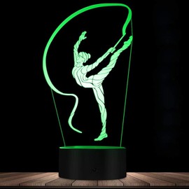 MOLLY HIESON 3D Gymnastics Night Light Table Desk Optical Illusion Lamps 7 Color Changing Lights LED Table Lamp Home Love Birthday Children Kids Decor Toy Gift