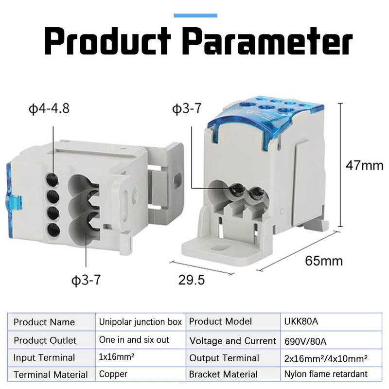 Distribution Box, Din Rail Terminal Block Distribution Box Electric Wire
