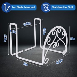 Wonderjune 2 Pcs Hose Holder Wall Mount Garden Heavy Duty Hanger Fits 3/4 Inch to 1-1/4 Inch Railing for Expandable Hose Reel Water Pocket Flexible Hook(White)